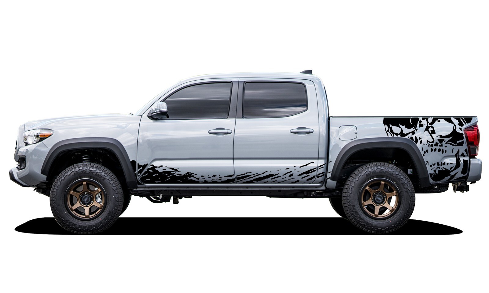 Lower splash & bed skull graphics stickers decal compatible with Toyota Tacoma