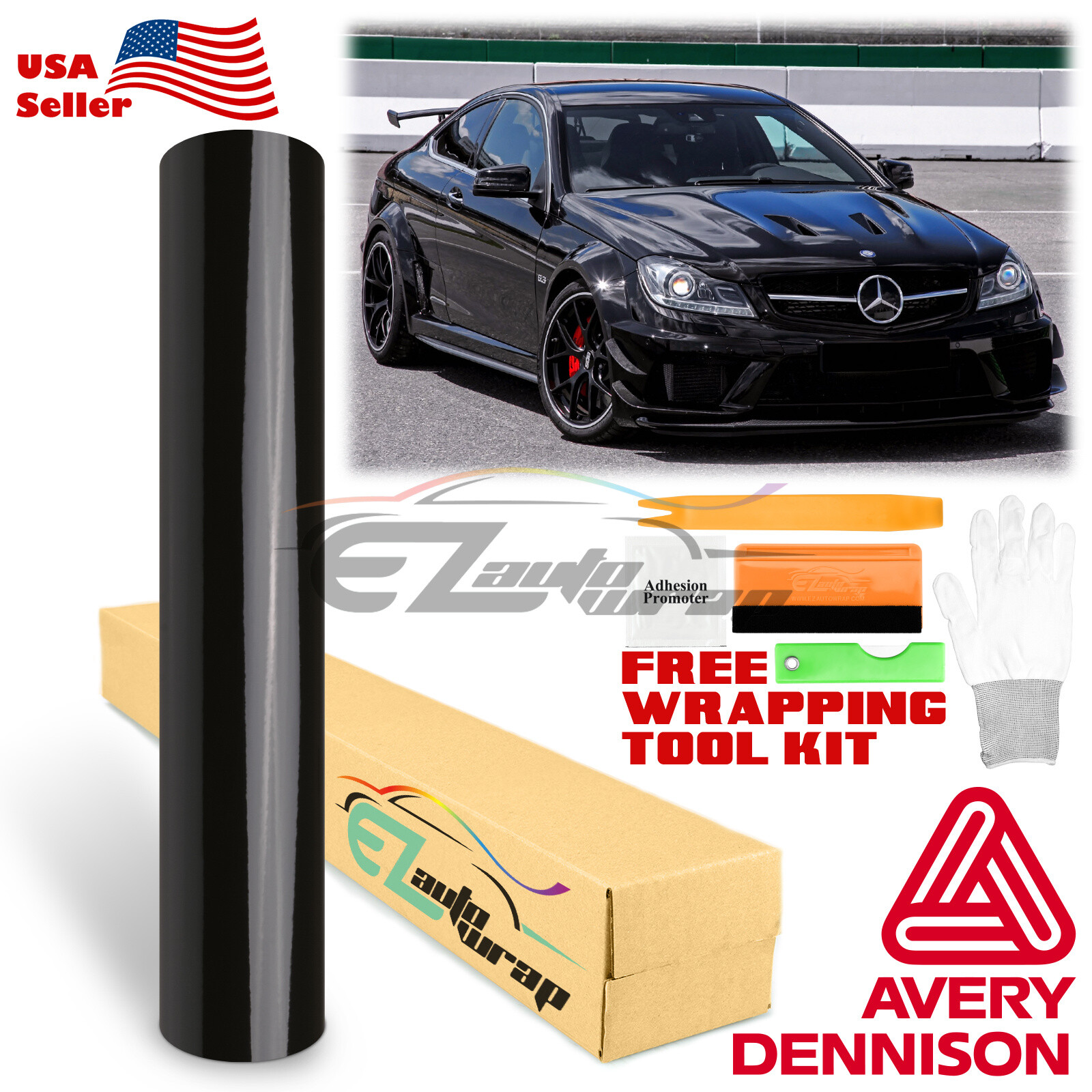 Avery SW900 Gloss Black Supreme Wrapping Film Vinyl Car Wrap Sheet Roll