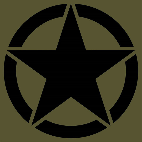 ARMY STAR MILITARY AUTOMOTIVE PREMIUM VINYL DECAL STICKER 6 INCH MATTE BLACK