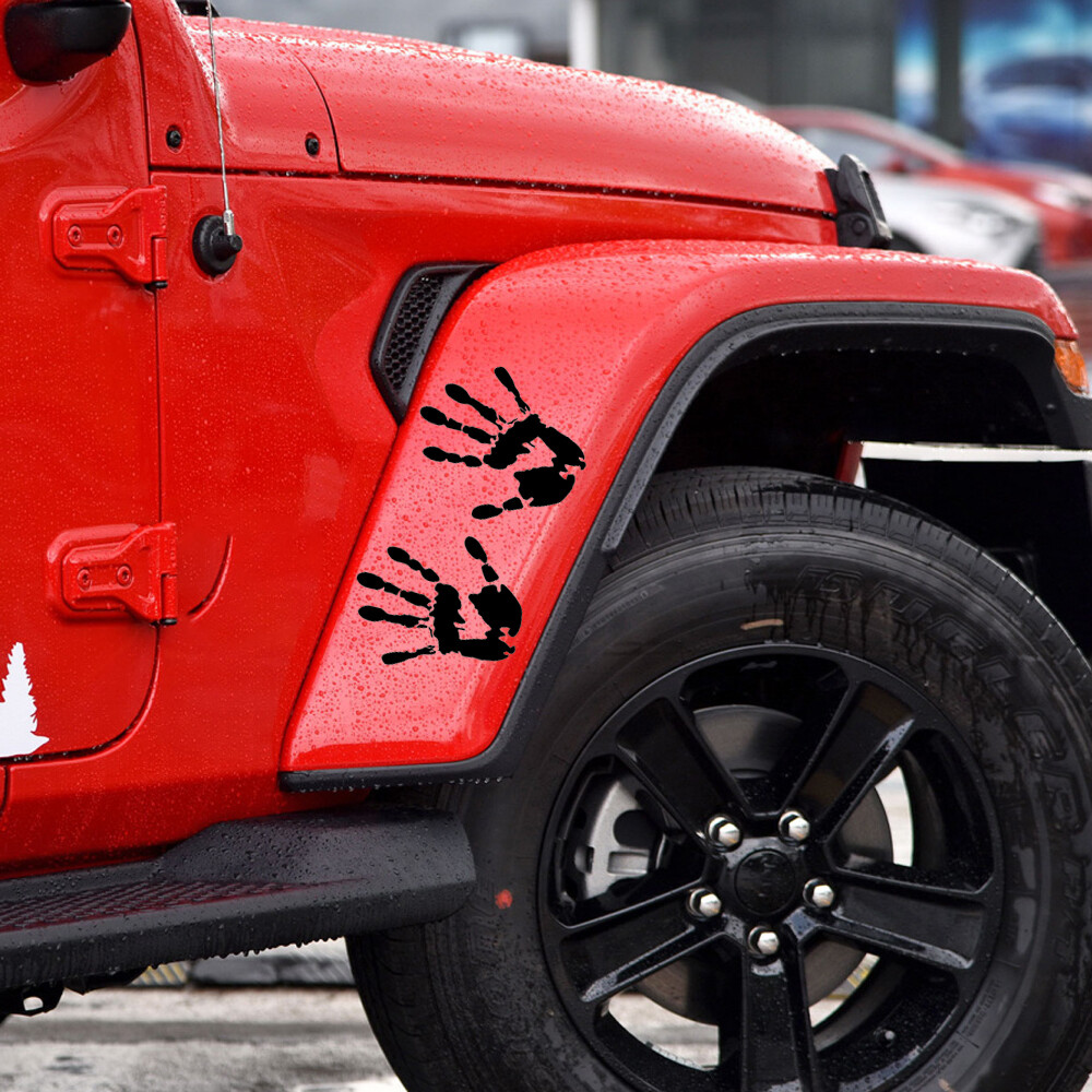 2Pcs Wave Vinyl Stickers Wave Sign Car Decal for Jeep Wrangler JL JT JK TJ YJ CJ