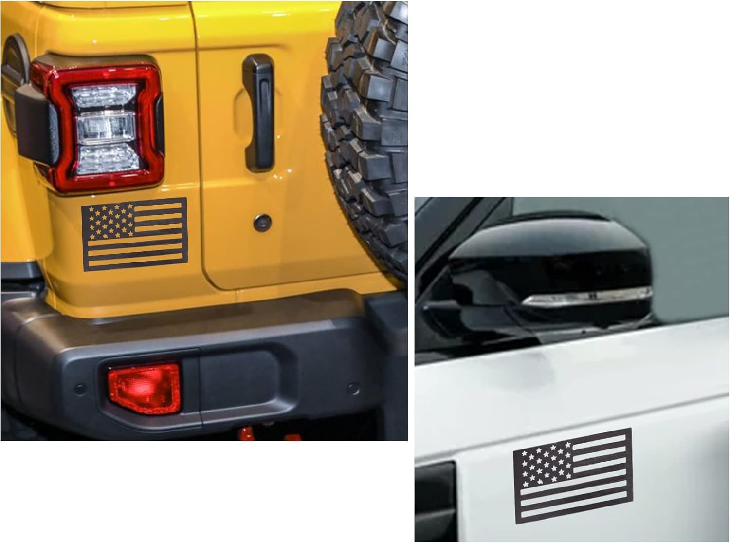 Reflective American Flag Magnet Decals Set of 2 – 6.1×3.7 Inch for Cars