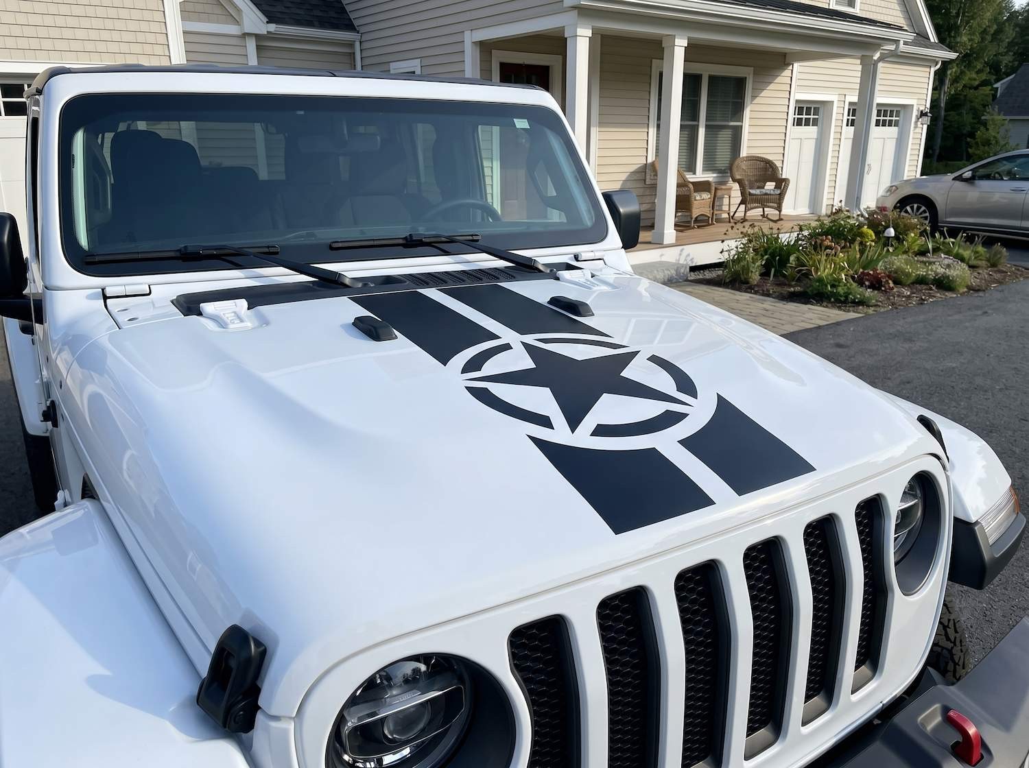 Star Stripe Hood Decal for Jeep Style Vehicles Patriotic American Flag Vinyl