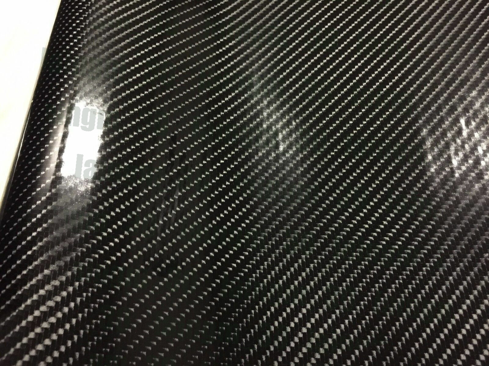 Car Stickers Carbon Fiber Vinyl 12″x60″ 5D Ultra Shiny Gloss Glossy Wrap Black