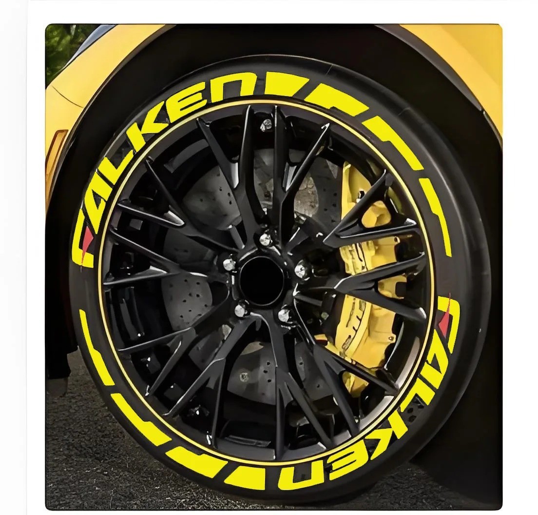 8pcs/lot Car Tire Decor Stickers Car Tuning Universal 3D Permanent PVC Joined
