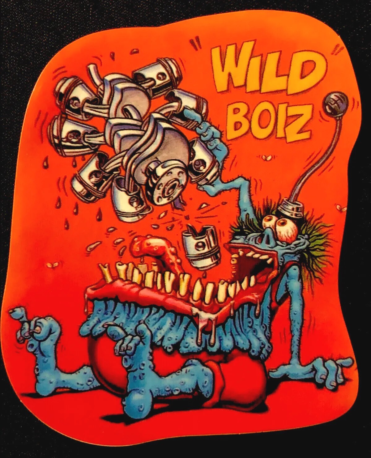 HOT ROD STICKER “WILD BOIZ” 3“ X 3 1/2” PISTON GOBBLER GLOSSY