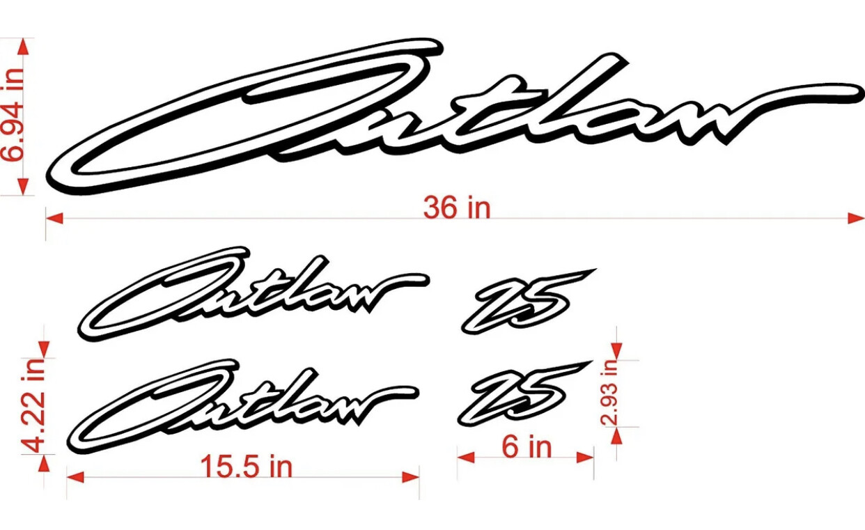 Baja Outlaw 25 Decal, Sticker, Graphic kit. Single Color + Free Shipping!!!