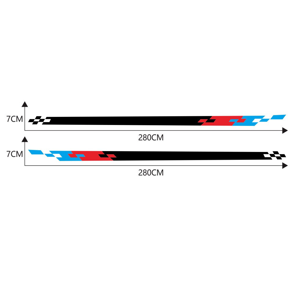 Racing Lattices Graphics Car SUV Side Door Body Skirt Sticker Vinyl Stripe Decal