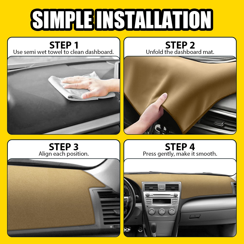 Dash Cover Mat Dashboard Pad Beige for Toyota Camry 07-11 Waterproof 1-5X
