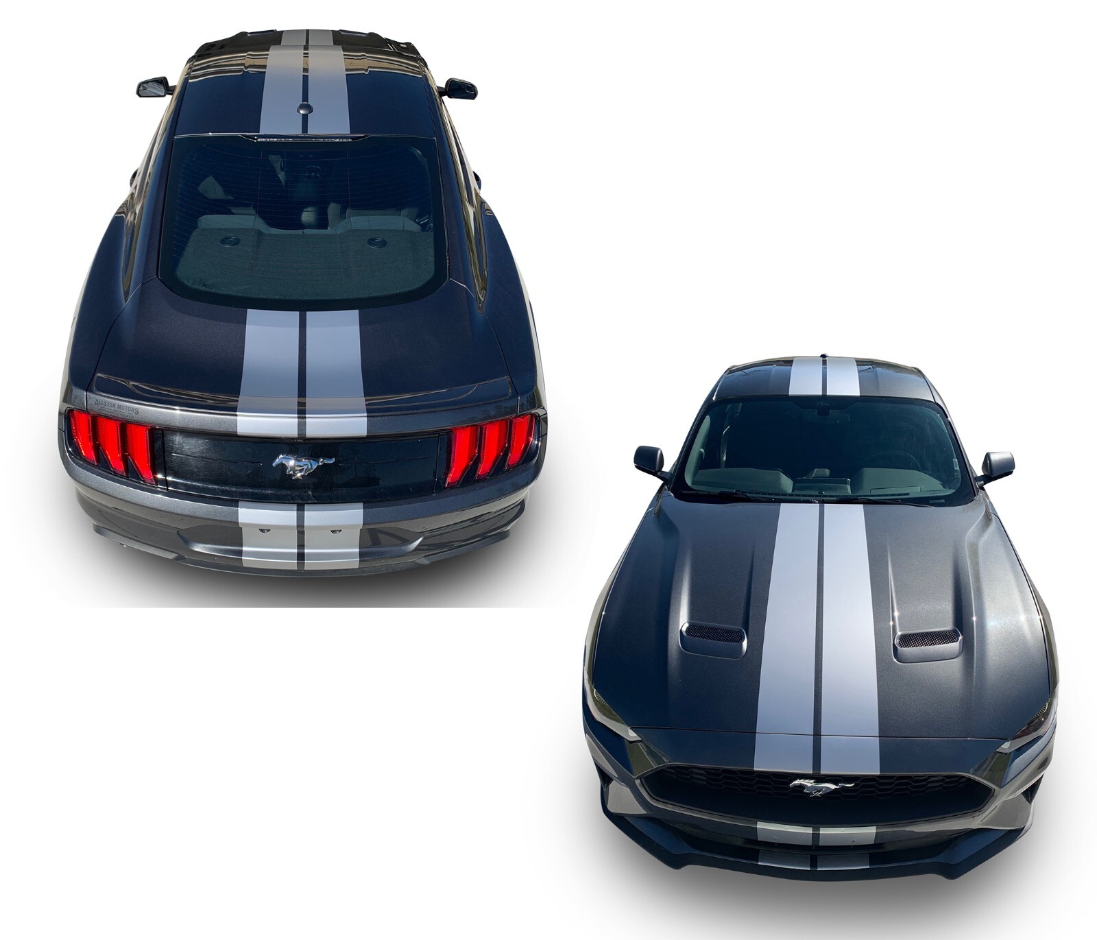 For Ford Mustang Decals Split Rally Vinyl Stripes 3M Graphics Stickers 2018-2023