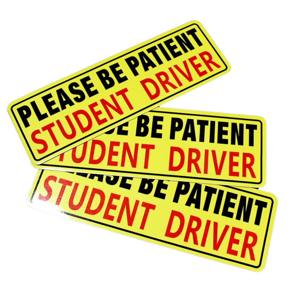 3 Pcs Car Signs Please Be Patient Car Bumper Sticker Decal Student Driver Magnet