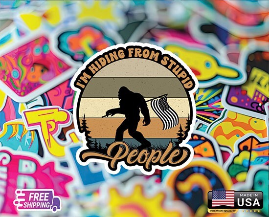BIGFOOT CAMPING LOGO USA CAR STICKER DECAL LAMINATED VINYL LAPTOP FREE GIFT