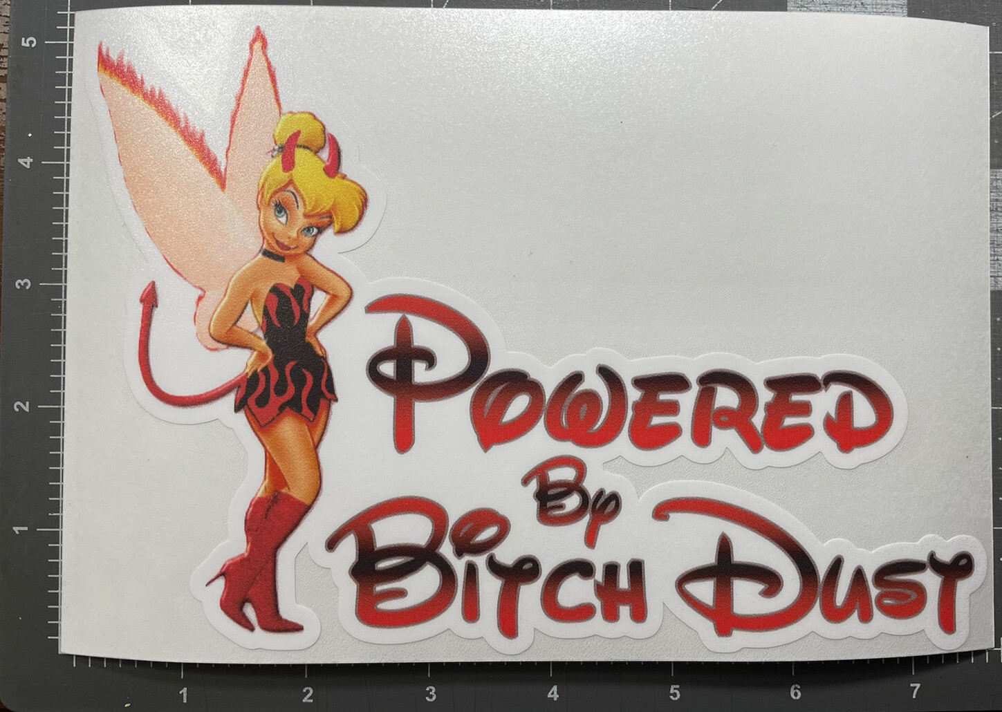 Tinkerbell Powered By BITCH DUST decal sticker Disney Funny Mom Jdm