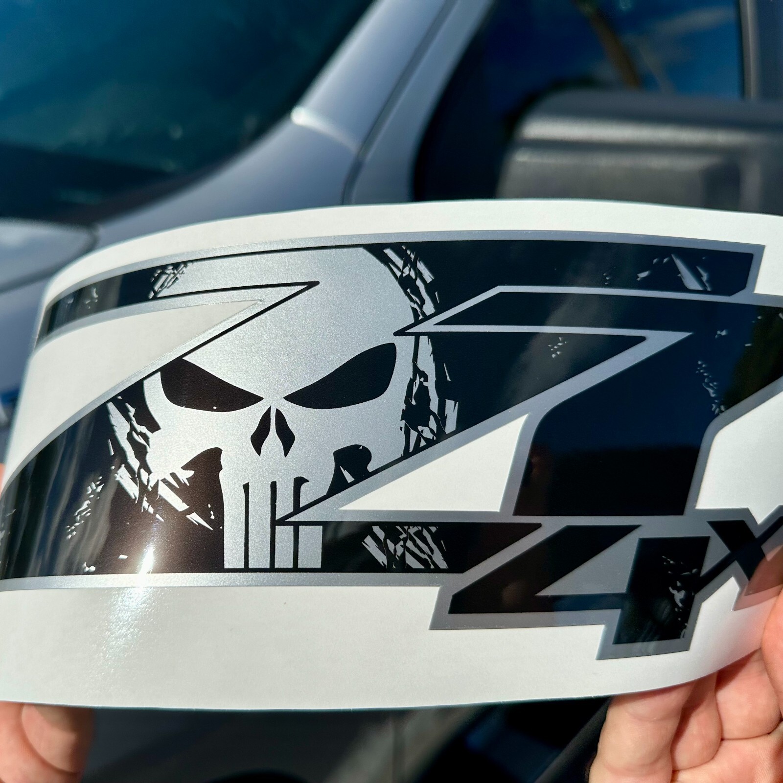 Z71 4×4 Off Road Decals for Chevy Silverado, Punisher Skull Edition Stickers, 2