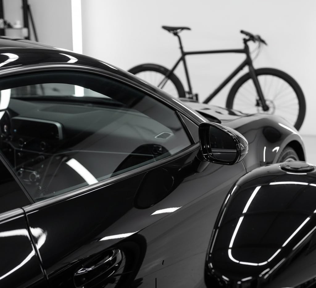 Gloss Black Vinyl Wrap Film Chrome Delete DIY Automotive 2 Inch x 25 Ft
