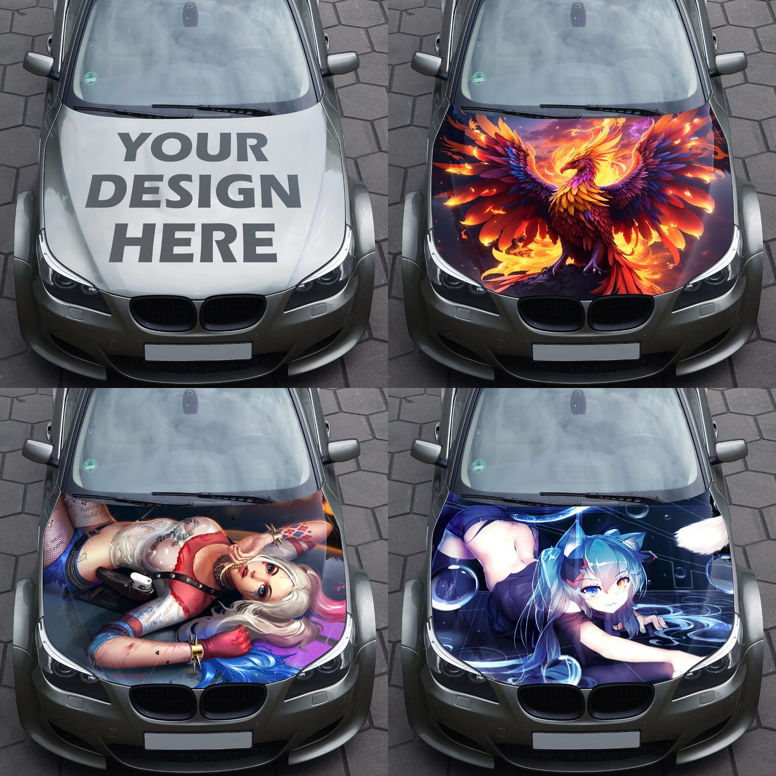Custom Car Hood Wrap – Personalized Vinyl Decal Any Design for Car, Trucks & SUV