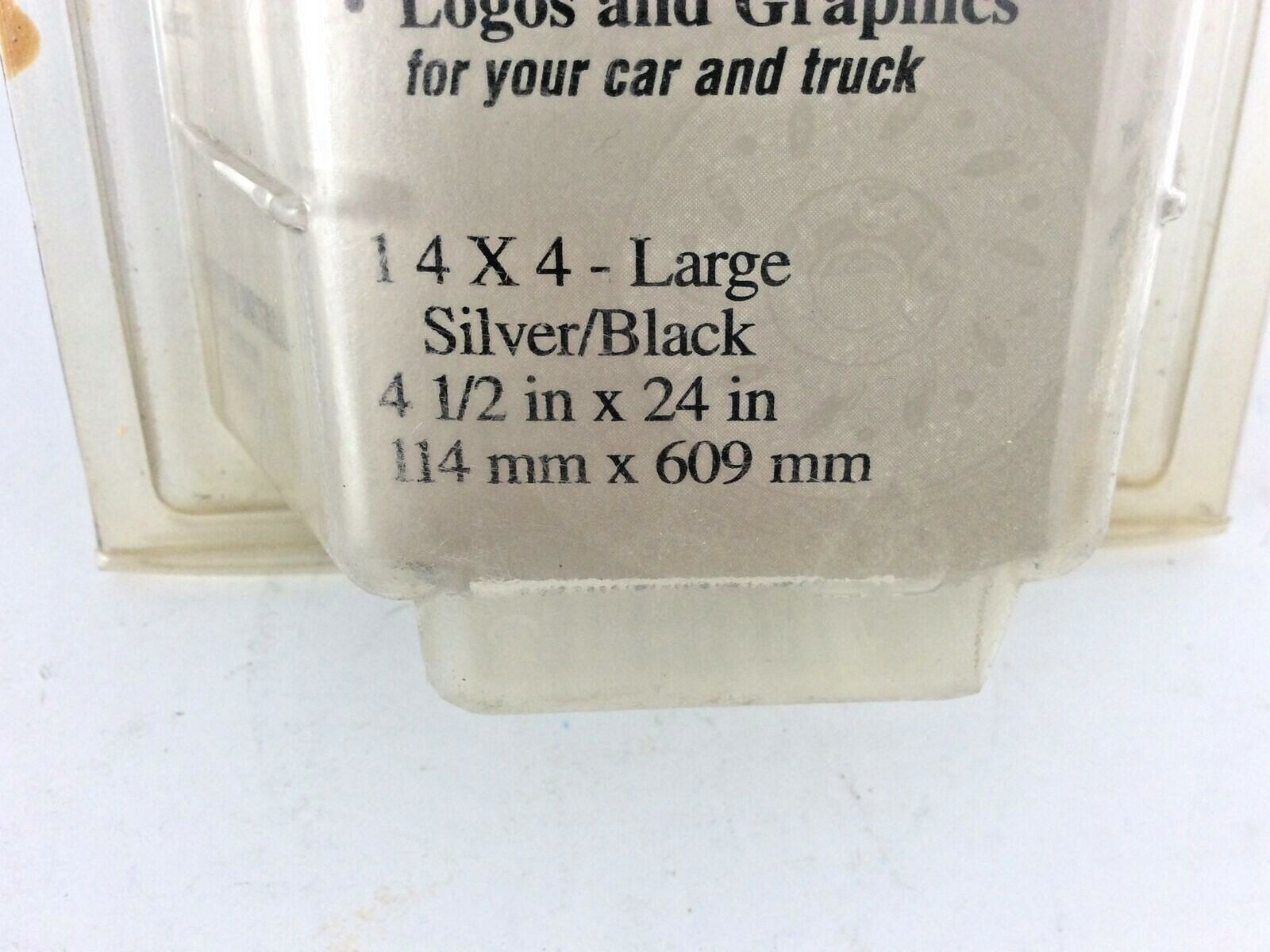 VINTAGE 3M 1980’S *4×4* EXTERIOR DECALS STICKER SILVER/BLACK 4 1/2″ X 24″