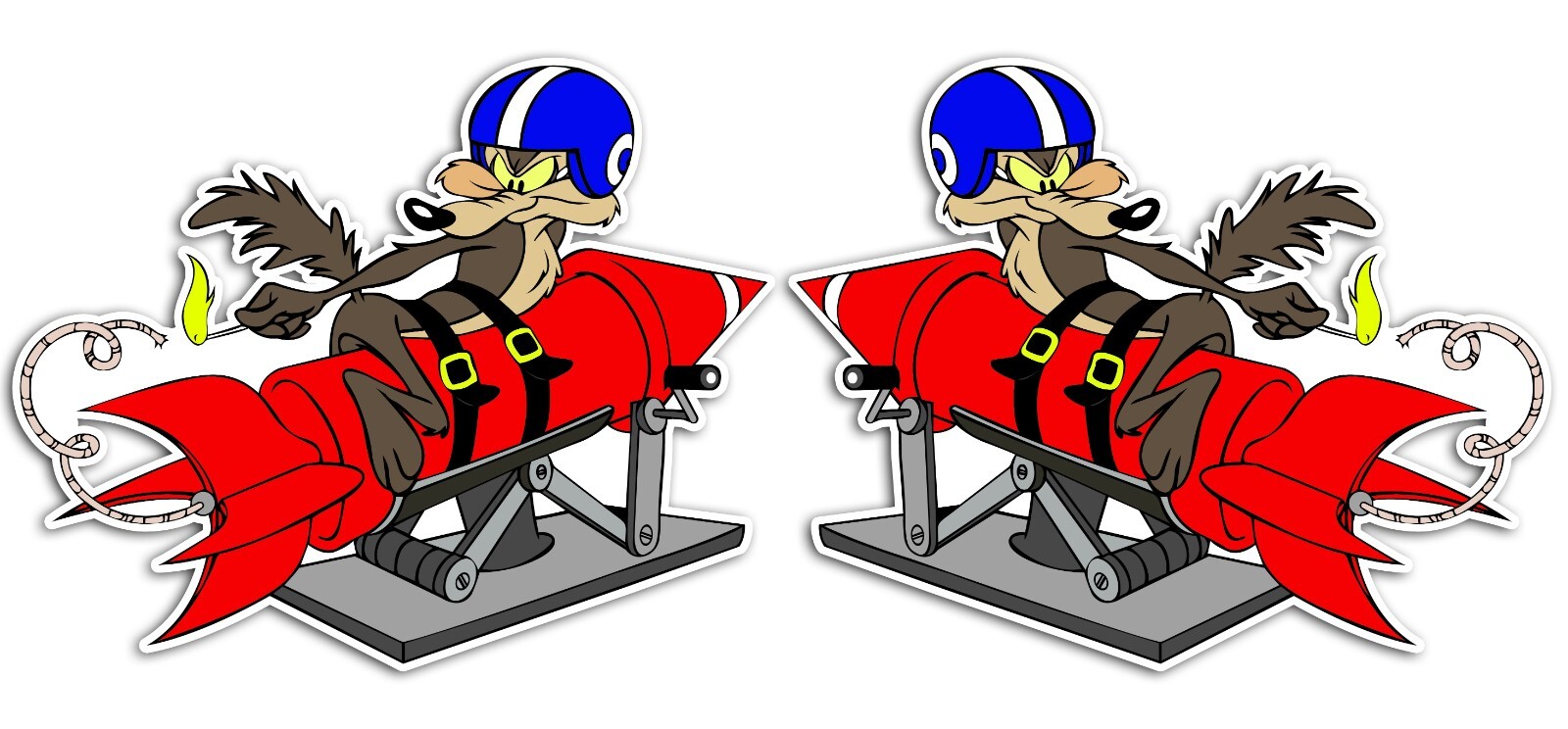 one set Angled WILE E. COYOTE FUNNY GASSER RAT ROD HOT ROD VINTAGE RACING DECAL