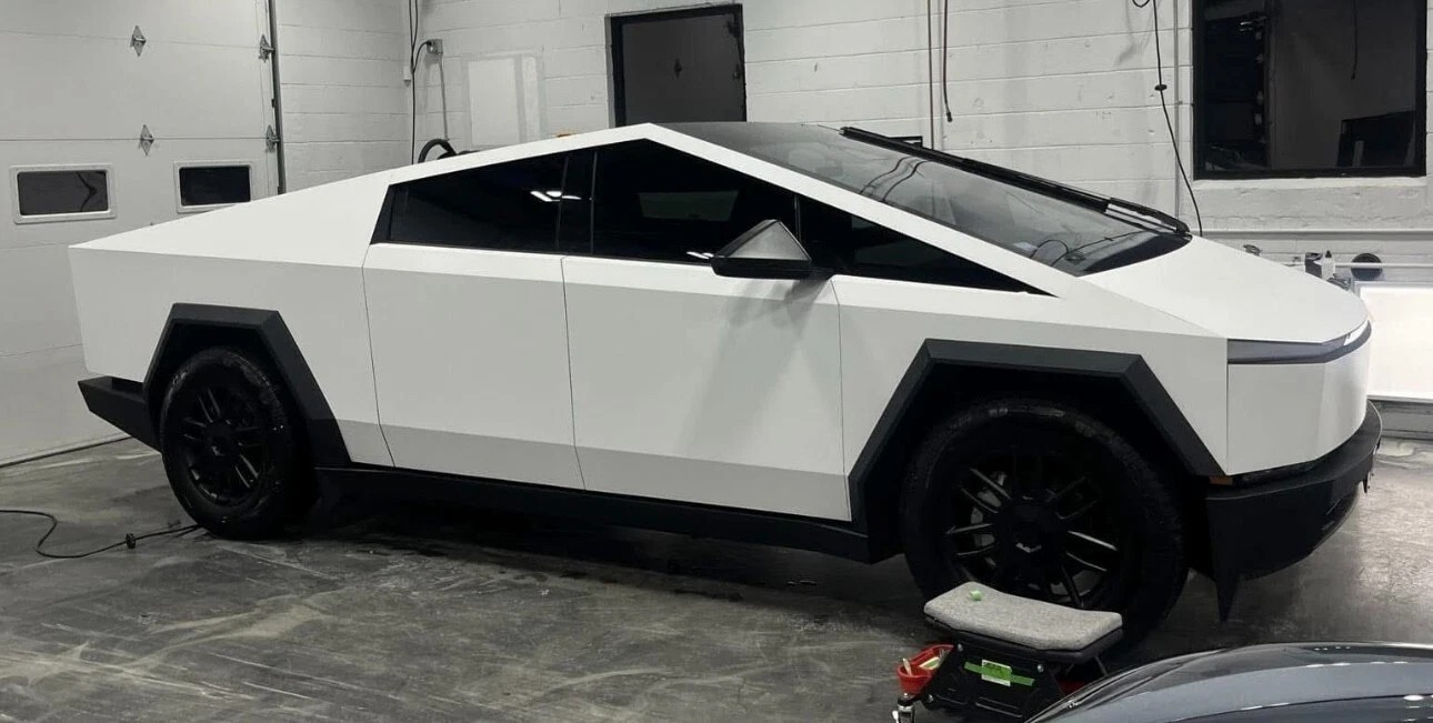 Cybertruck DIY PreCut PPF Paint Protection Film Matte White Wrap Color Change