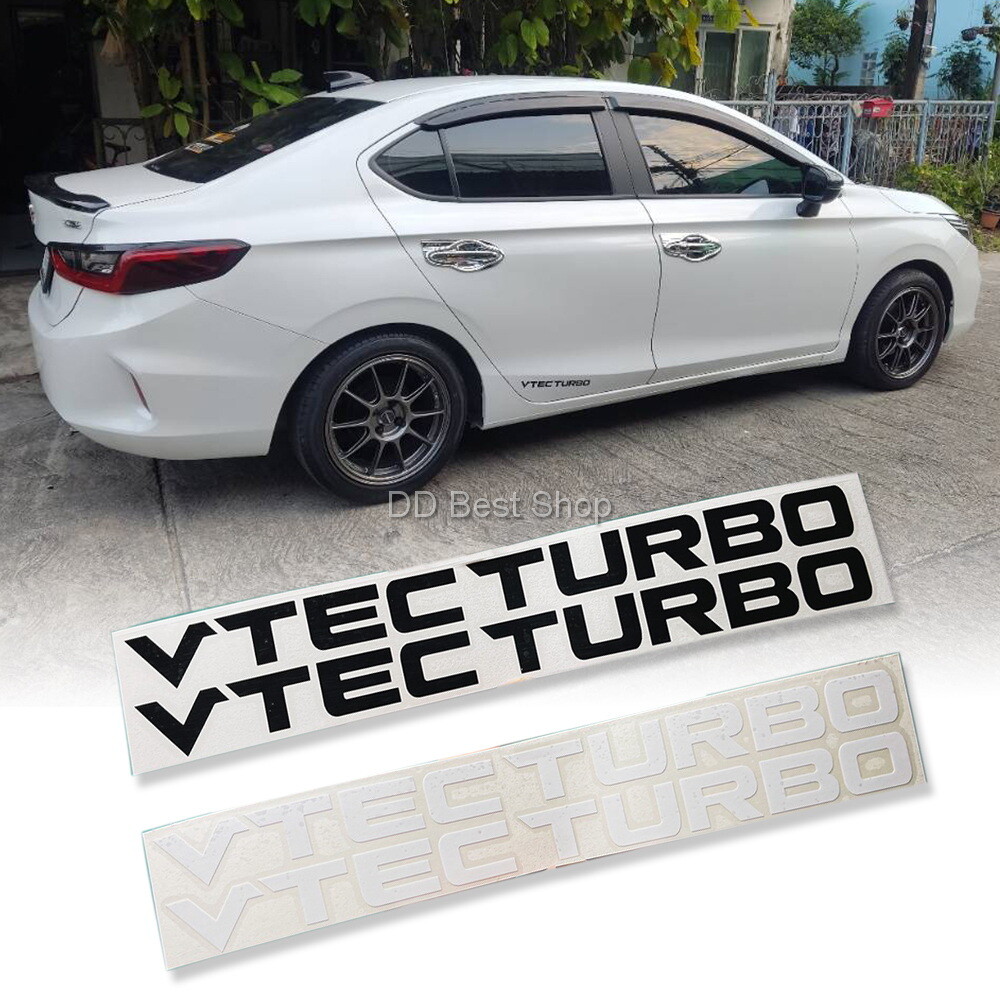 Sticker Dicut Decal JDM VTEC TURBO L/R For Honda Civic City Ctr TypeR FK Set2pcs