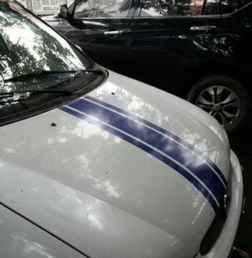 Car Decal Racing Rally Stripes Blue Vinyl Truck Hood Bonnet stickers ZC938