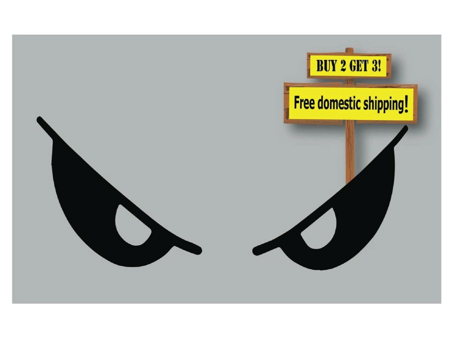 Monster Evil Eyes Helmet Decal Sticker Choose Color 7″ Die Cut p284