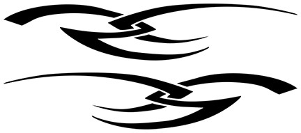 set of 2 Tribal Flame Vinyl Decals Truck, Motorcycle Tank, Car Decals A112