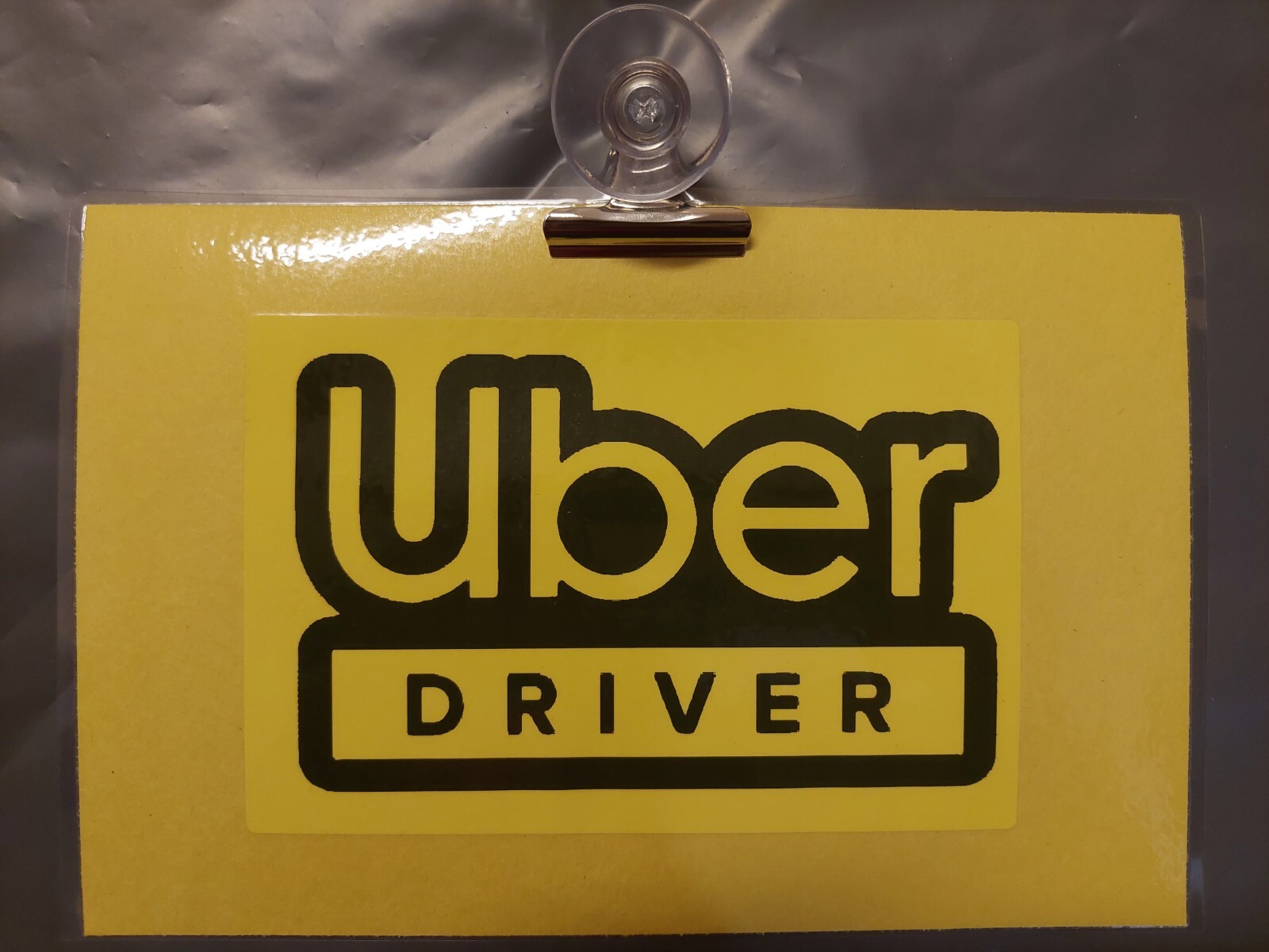 Ub Driver Sign with Suction Cup+Clip Mount Eco-Friendly Thermal Printing 6″x9″