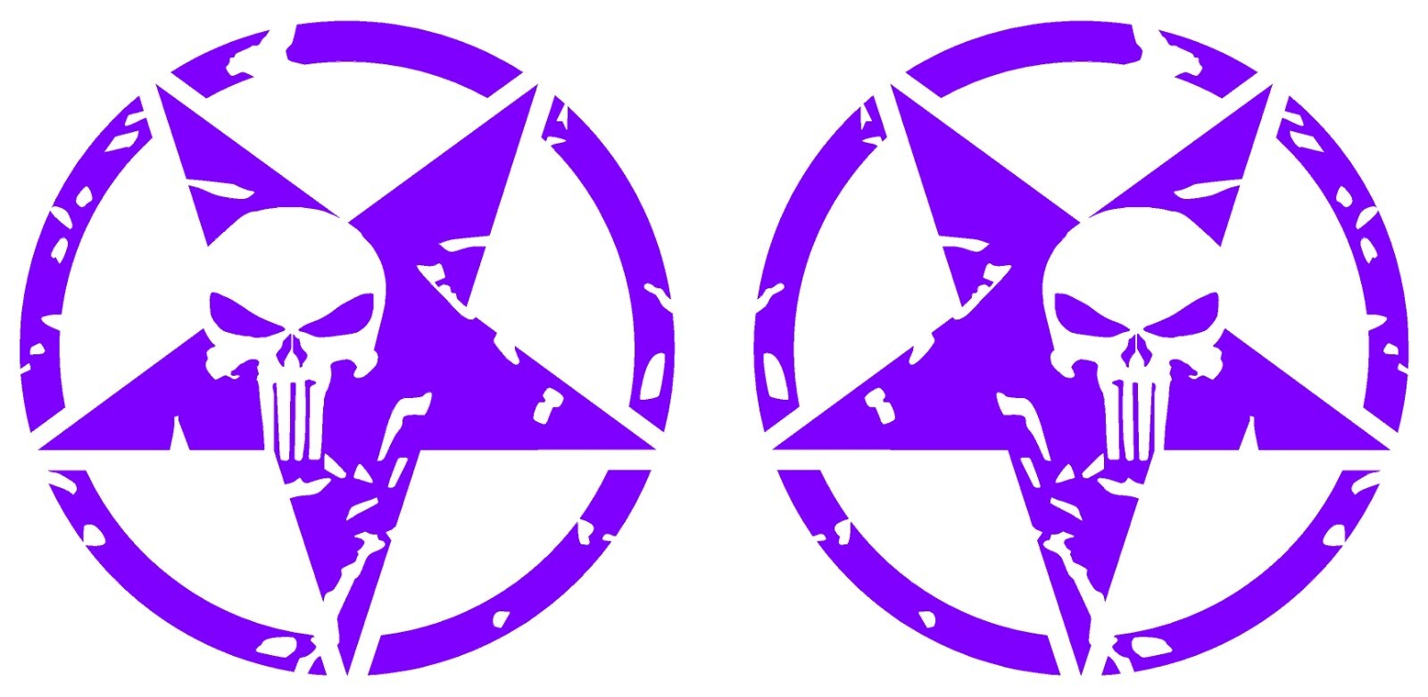 Jeep US Army Star Punisher Skull L and R Vinyl Decal Multiple Colors and Sizes