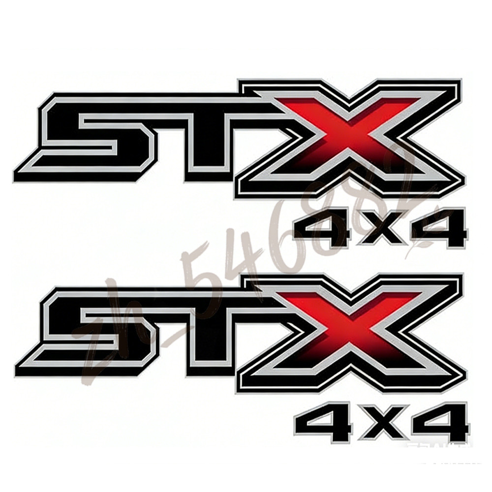 set of 2 STX 4×4 Decals Stickers Black Red Bed Side Graphics Fits F150 F250