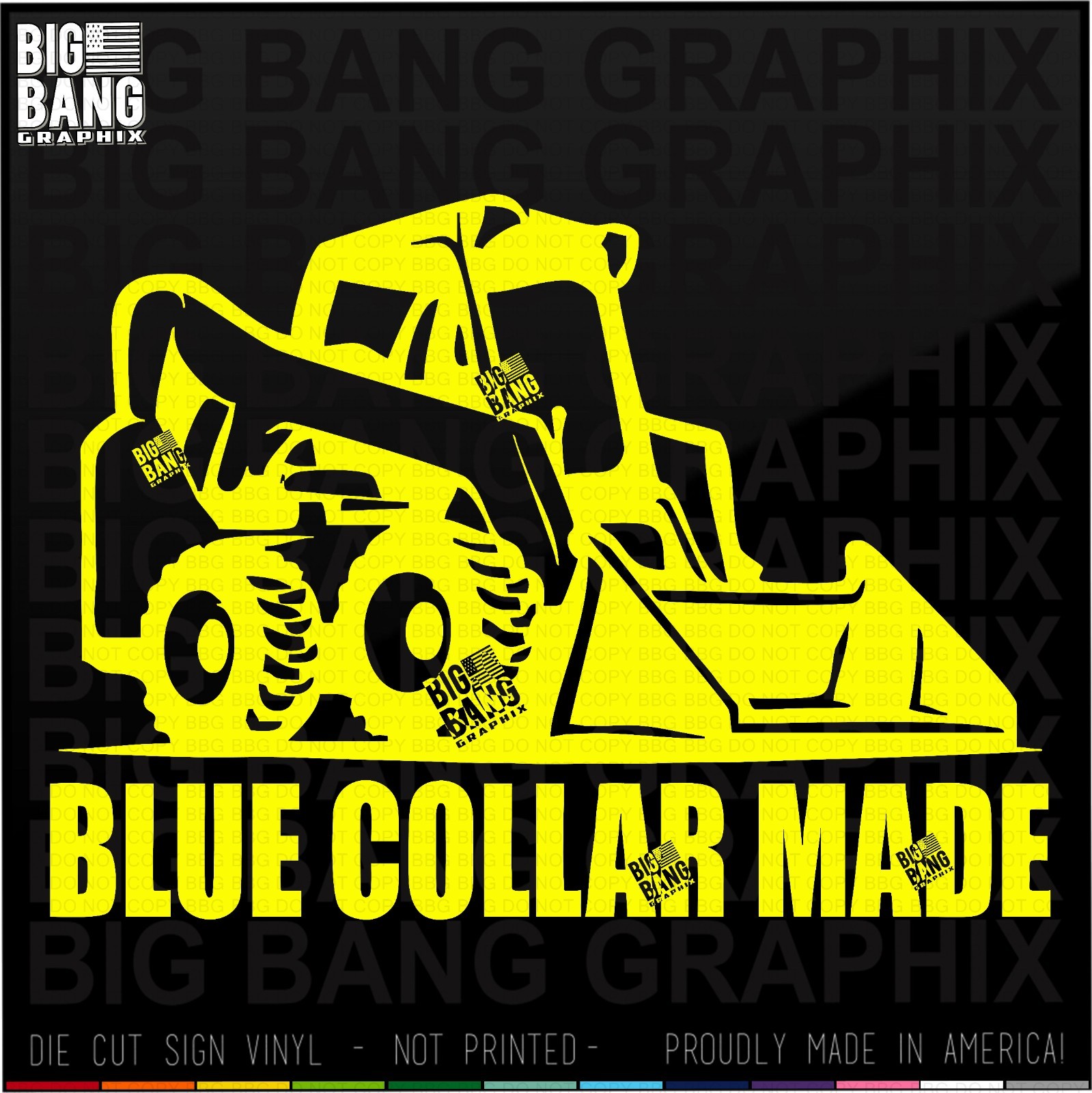 Blue Collar Skid Steer Loader Driver Operator Funny Vinyl Decal Sticker Die Cut