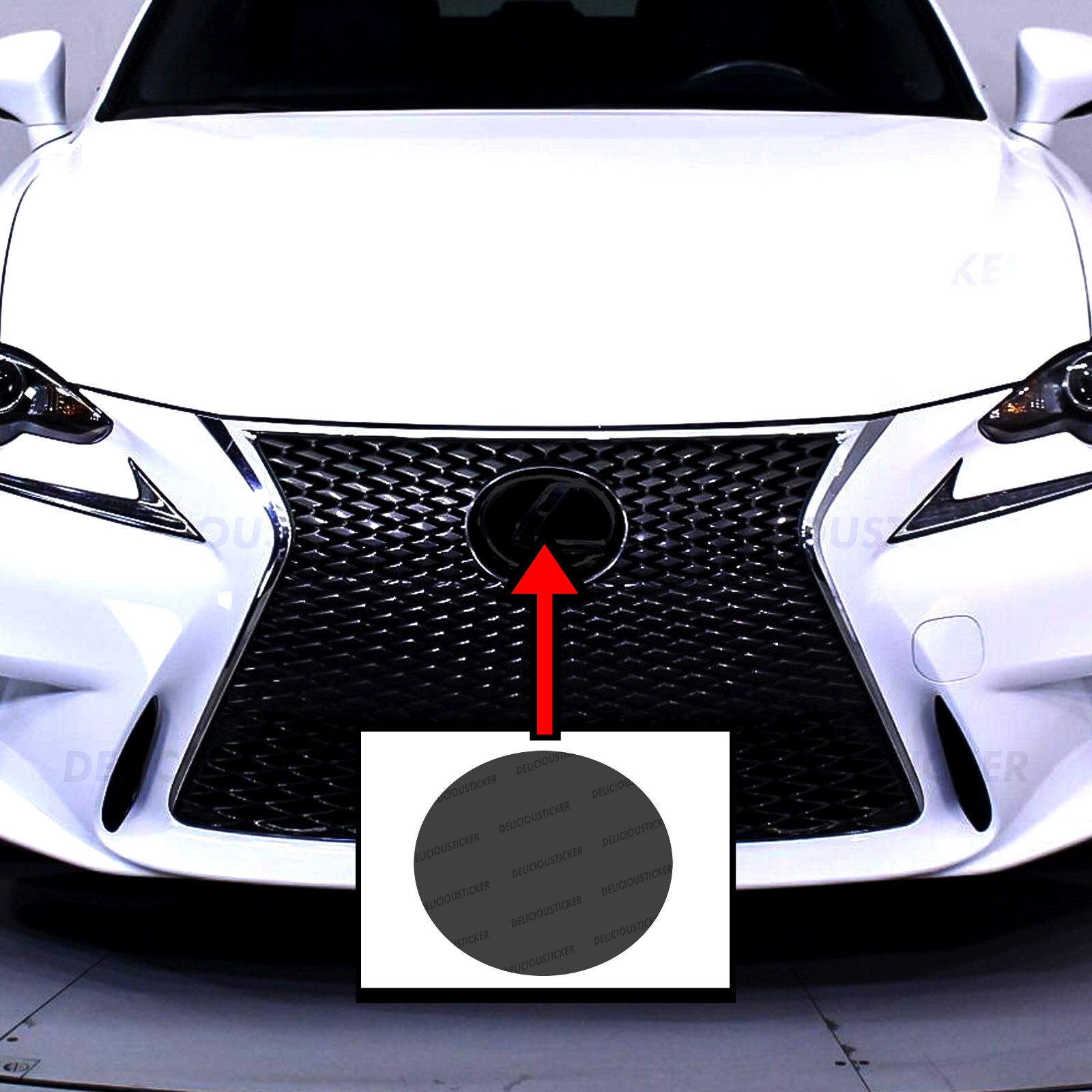 For 14-2016 Lexus IS PreCut Smoke Tint Overlay Decal Vinyl Compatiable to Emblem