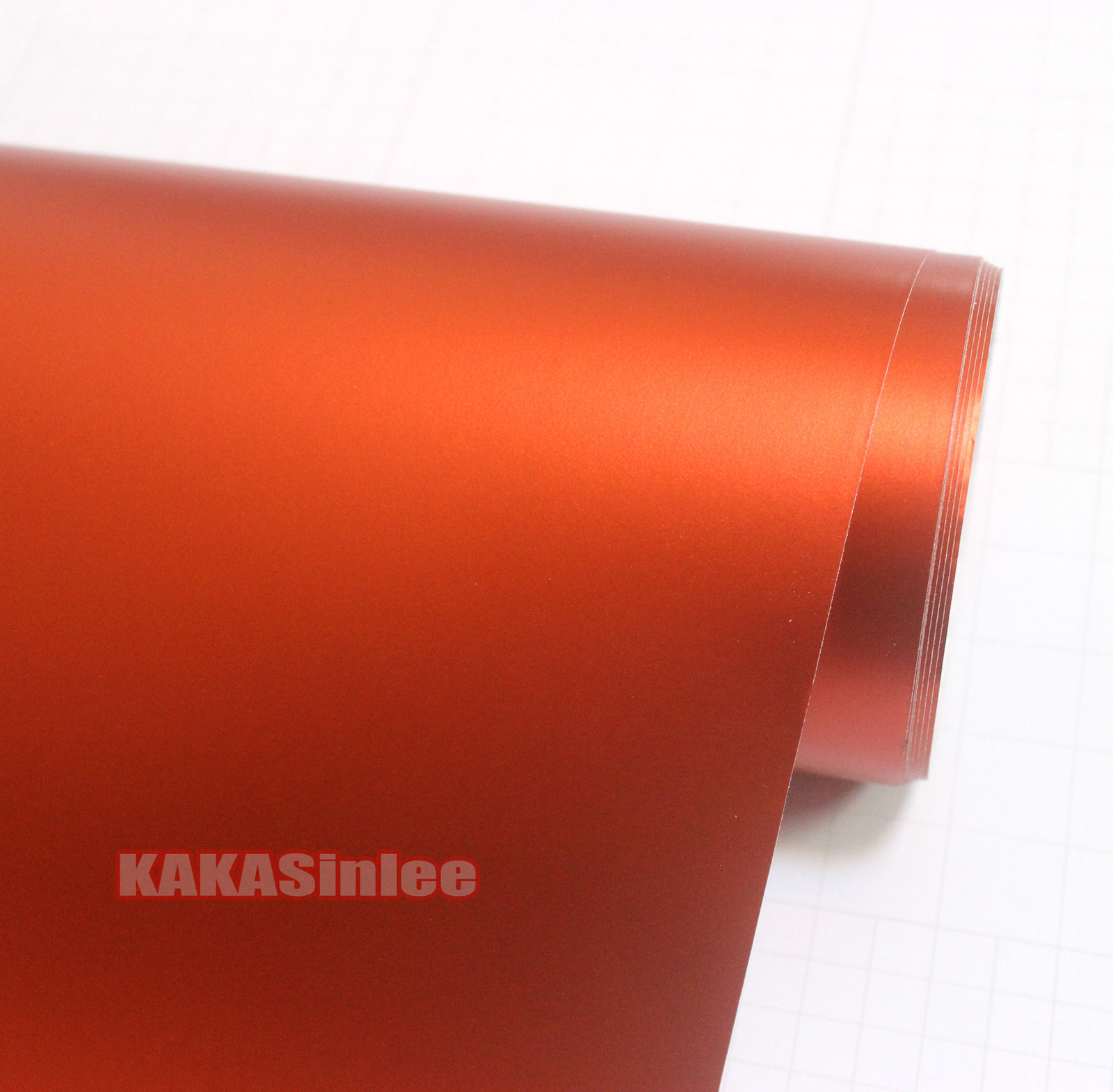 Orange Air Release – Satin Matte Chrome Whole Car Vinyl Wrap Strips Sticker HDUS