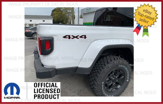 Set of 2 Jeep Gladiator 4×4 Bed Side Decals Stickers JT Black Red Graphics FJ1G2