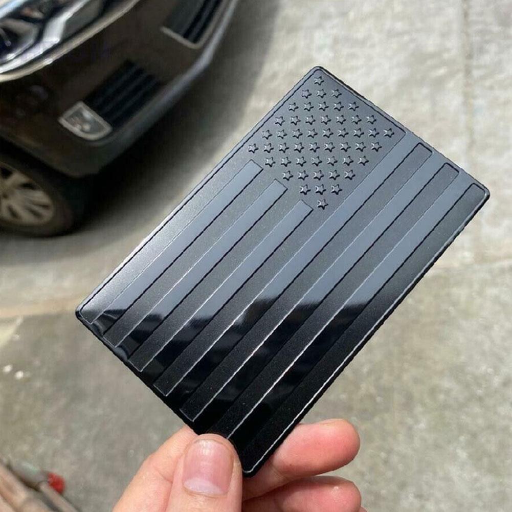 2PCS 3D Metal USA Flag Car Sticker American Truck Decal Emblem Black Stickers