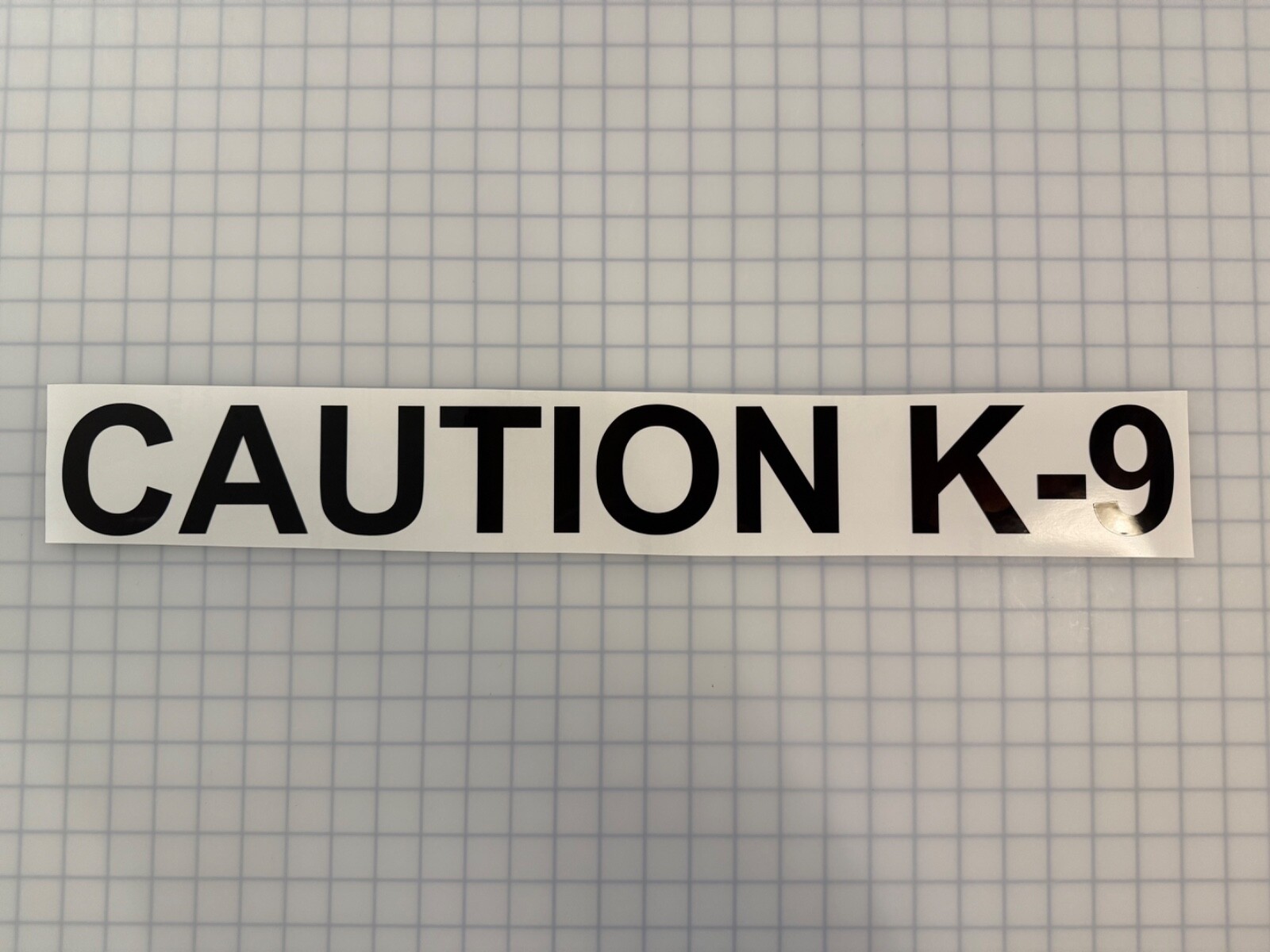 CAUTION K-9 3″x25″ REFLECTIVE Decal Arial Bold (10 Different Colors) Sticker
