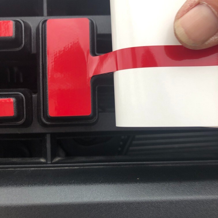 RED Vinyl Overlay Grill Letter Decals For 2022-23 Silverado Custom Trailboss WT
