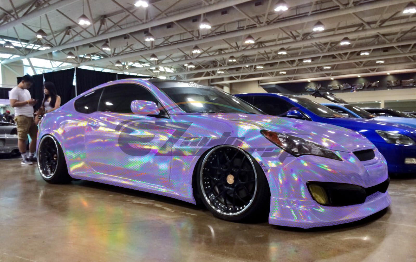 Hex Holographic Violet Purple Rainbow Chrome Car Vinyl Wrap Sticker Decal Sheet