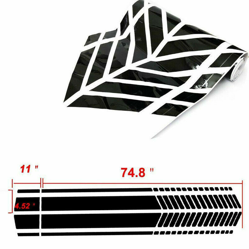 Pair of Universal Car Truck Side Skirt Door Racing Vinyl Stickers Decal Stripes