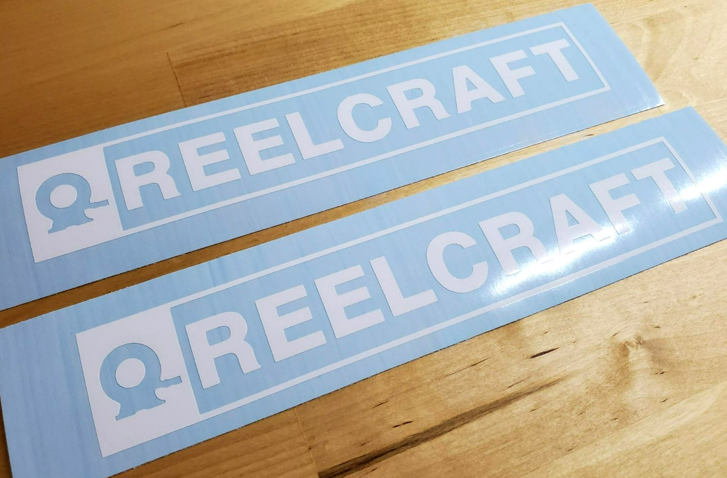 reelcraft decals Stickers Gloss white 6″ (2) FAST USA