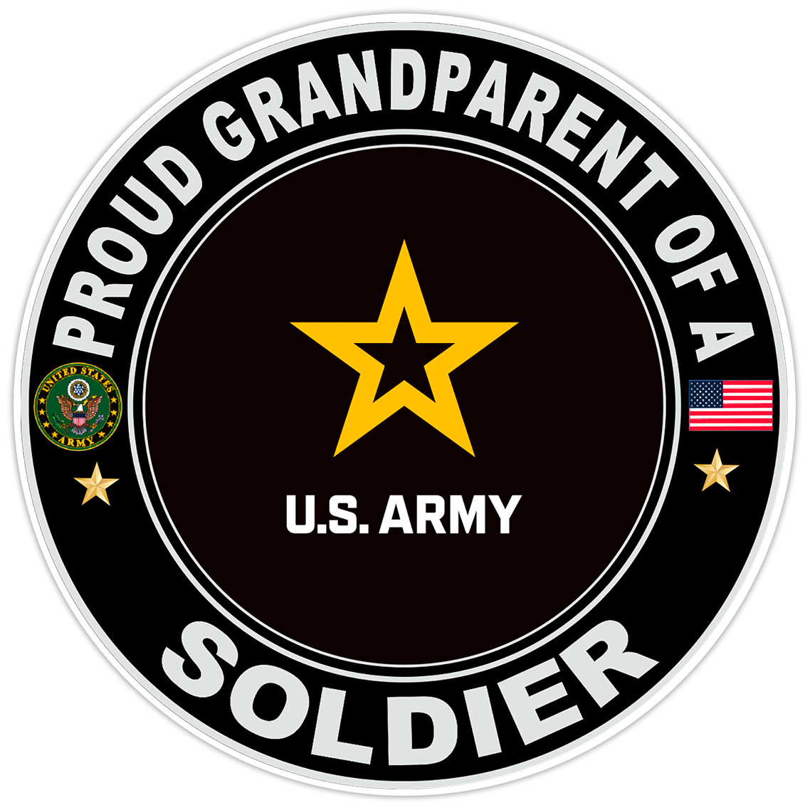 Proud Grandparent Of A Soldier Bumper Sticker Military Vinyl Soldier Decal 5″
