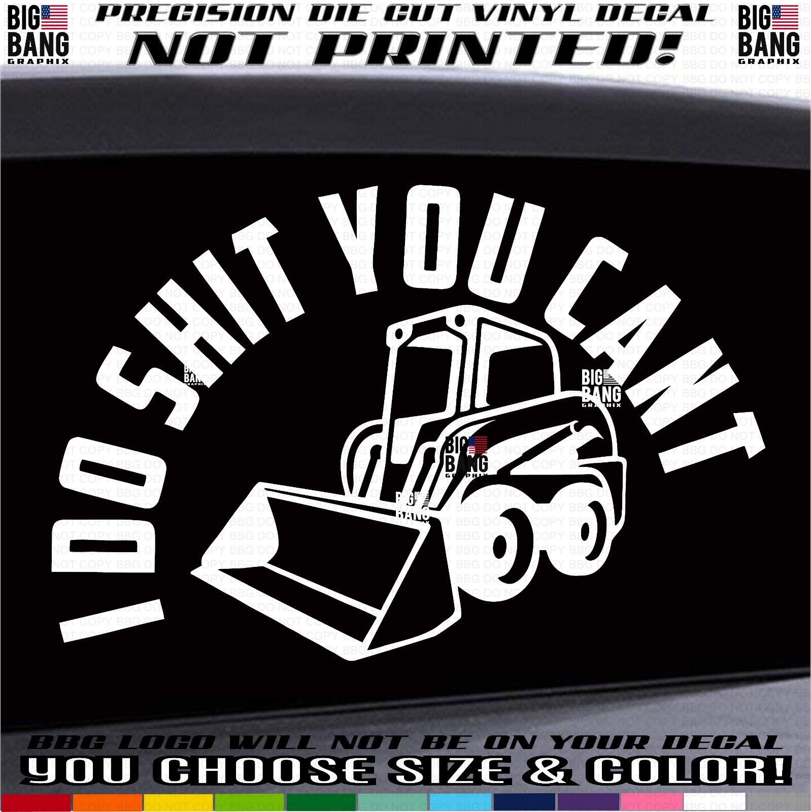Skid Steer Loader Driver Operator Vinyl Decal Sticker My Other Ride Blue Collar