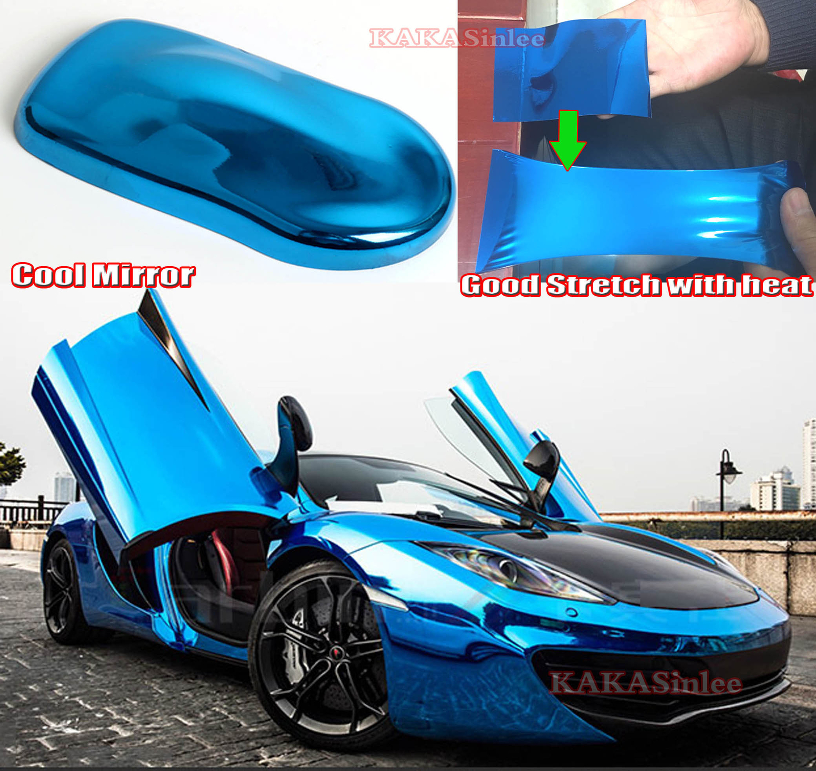 Smooth Decal Whole Car SUV Wrap Mirror Chrome Vinyl Decal Sticker Bubble Free HD