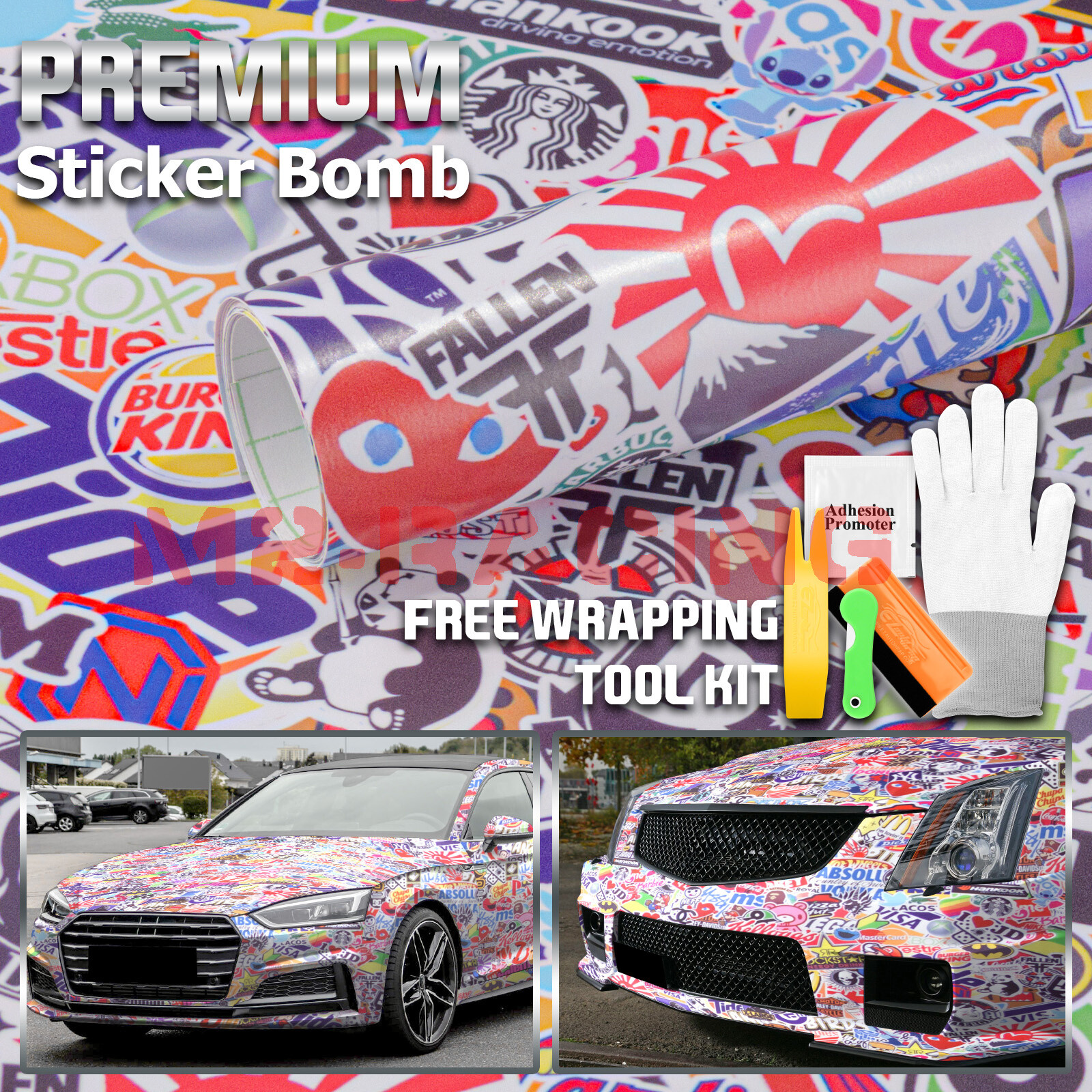 Premium JDM USDM Anime Graffiti Sticker Bomb Vinyl Decal Sticker Wrap Sheet #E&S