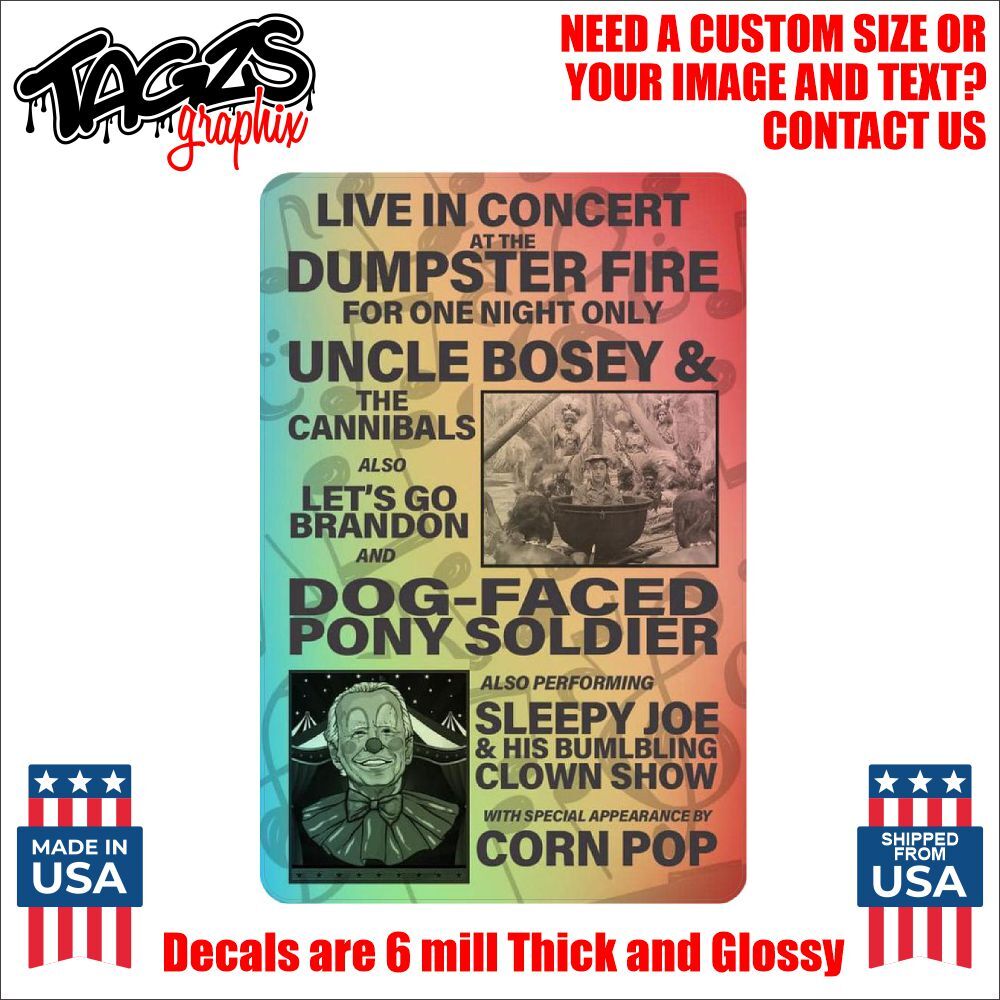 Joe Biden Live In Concert Printed & Laminated Window Decal Sticker Car Truck SUV