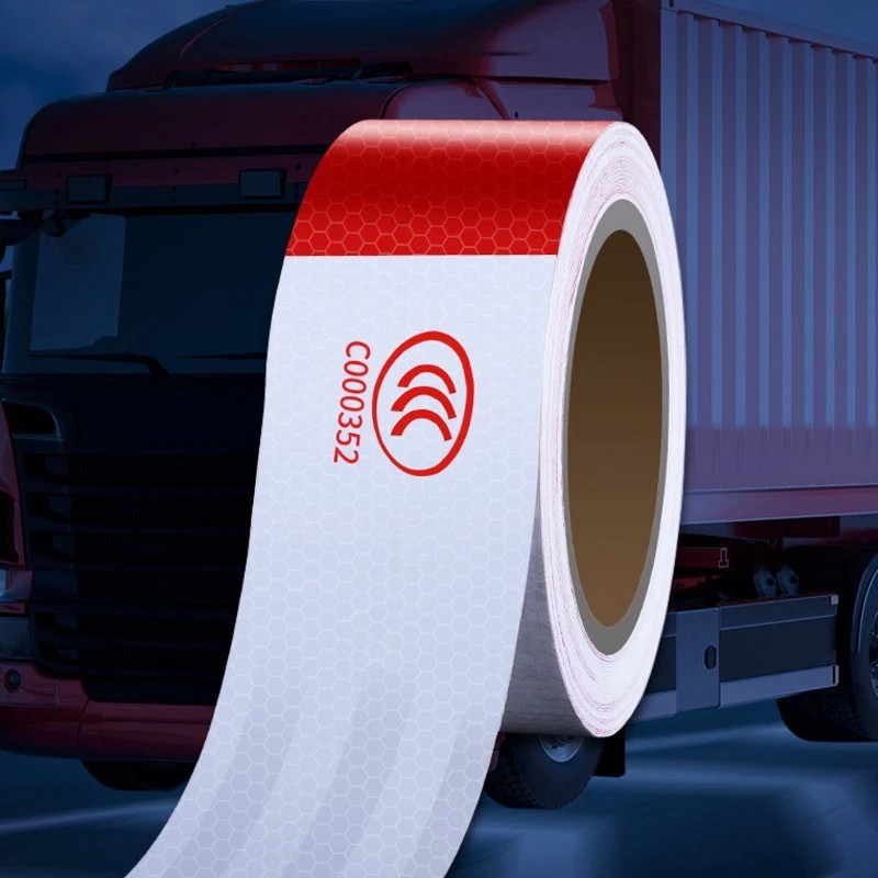 5cm Wide Red & White Reflective Adhesive Tape – Safety Sticker for Truck, Car, M