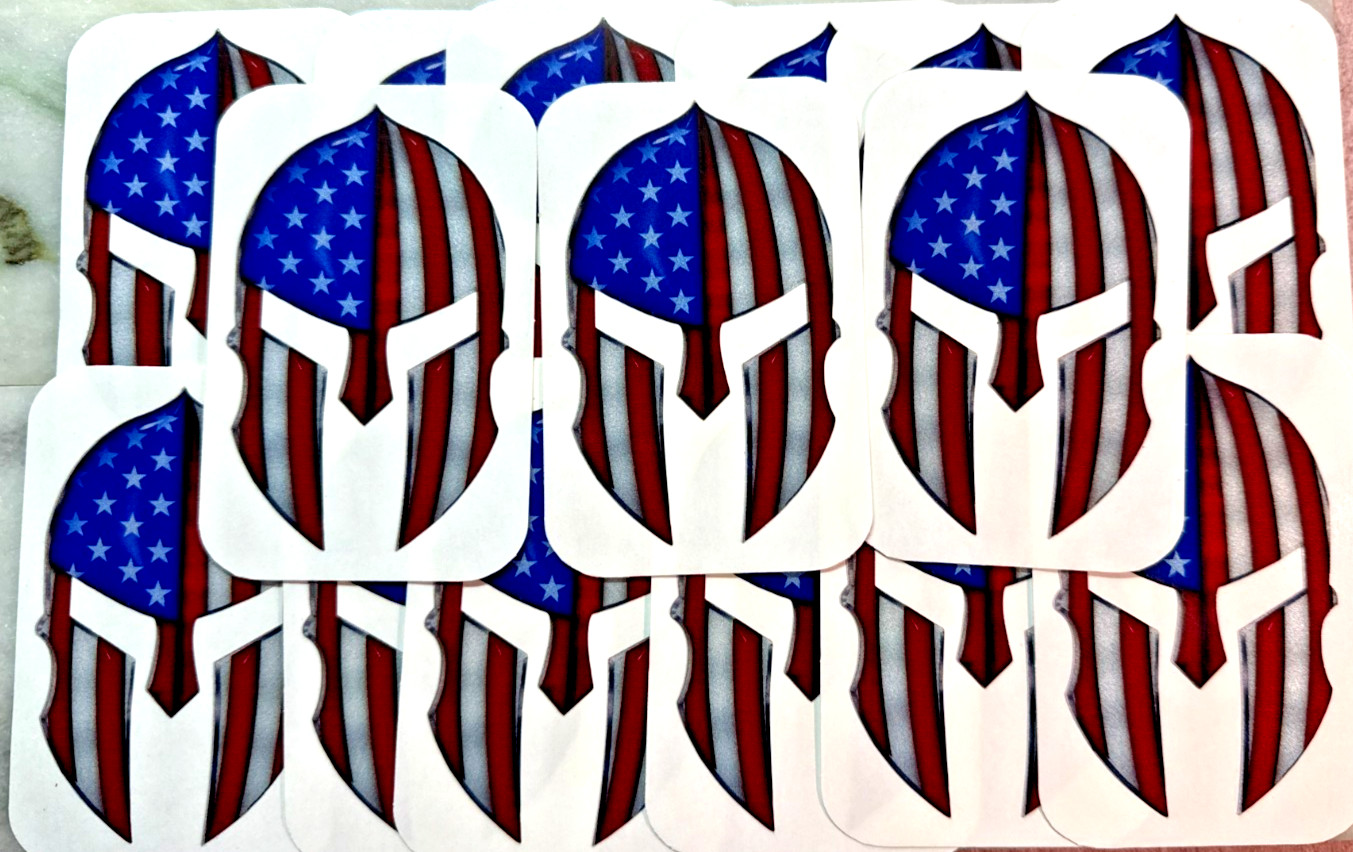 USA Flag Spartan Warrior Decals-4 ” Team Helmets-4 by4 Clubs-15 Pack Of Decals