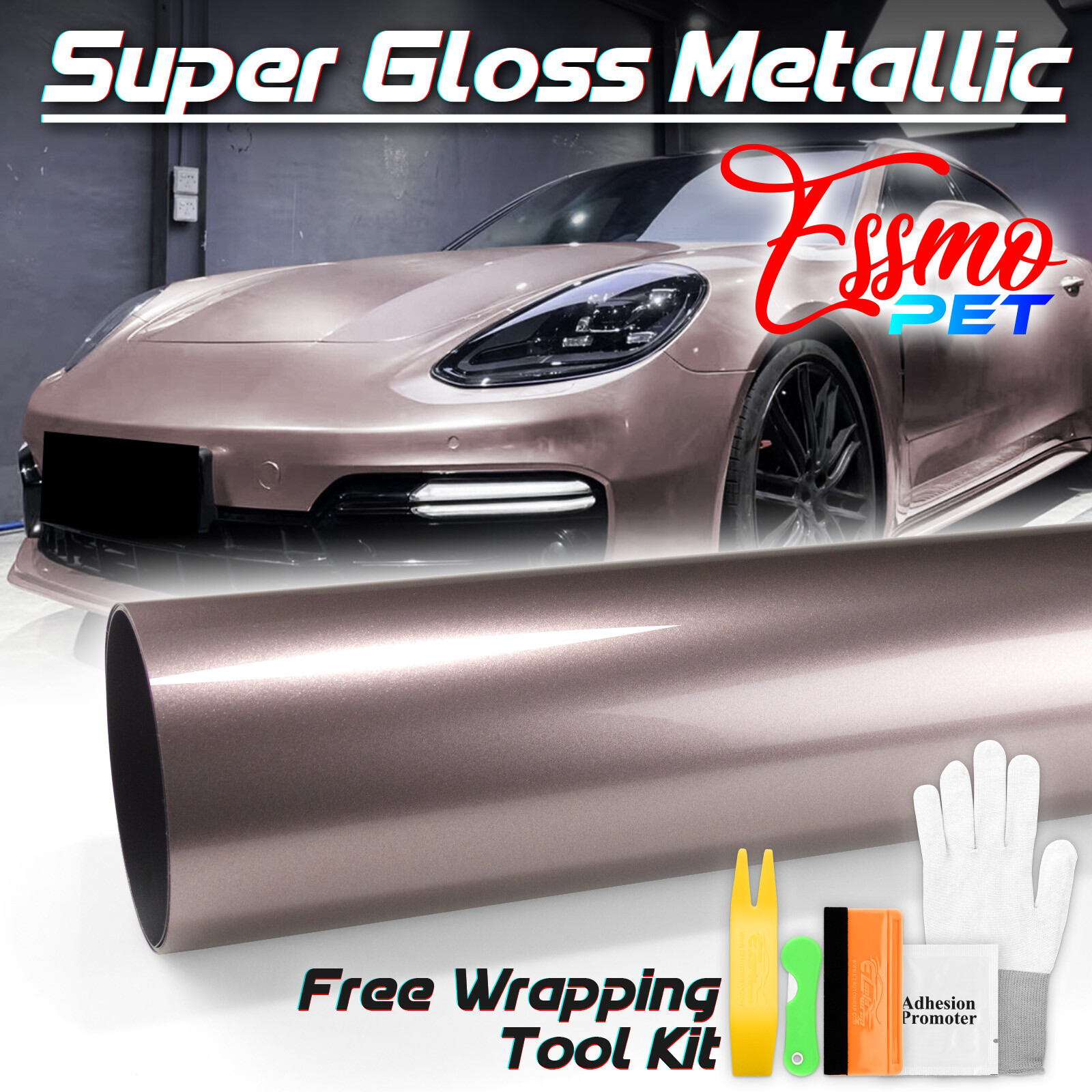 ESSMO PET Super Gloss Metallic Frozzen Berry Vehicle Vinyl Wrap Decal Like Paint