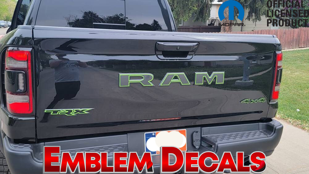 RAM 1500 TRX TAILGATE PACKAGE Emblem Overlay 2 TONE Decal 2021 2022 2023 2024