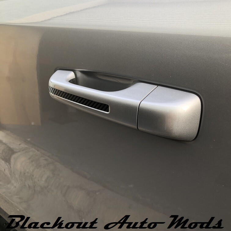 Carbon Fiber Door Handle Insert Accent Decals Fits 2019-24 RAM Trucks – Set of 4