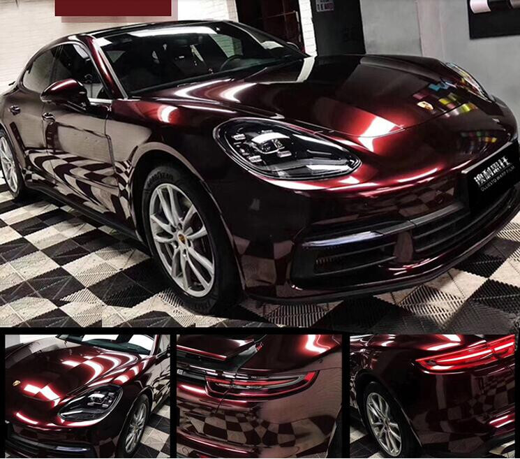 50FT x 5FT Roll Glossy Metallic Pearl Vinyl For Car Wrap Film Sticker Black Rose